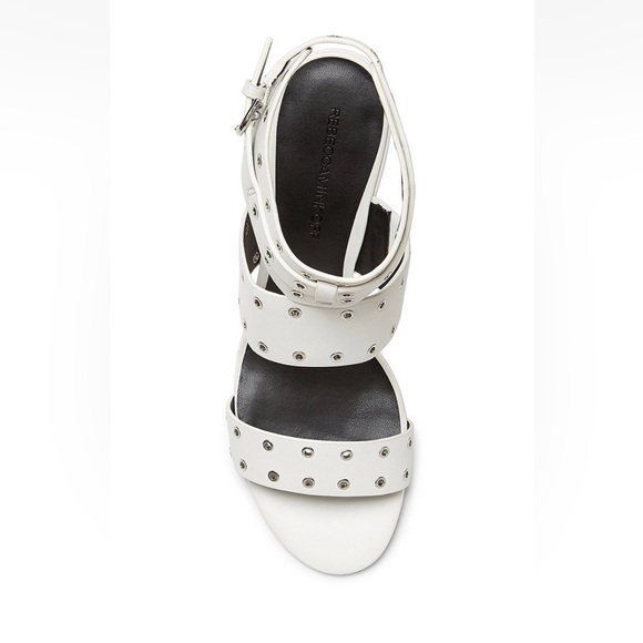 Rebecca Minkoff Carter White Studded Block Heel Sandals - Picture 3 of 9